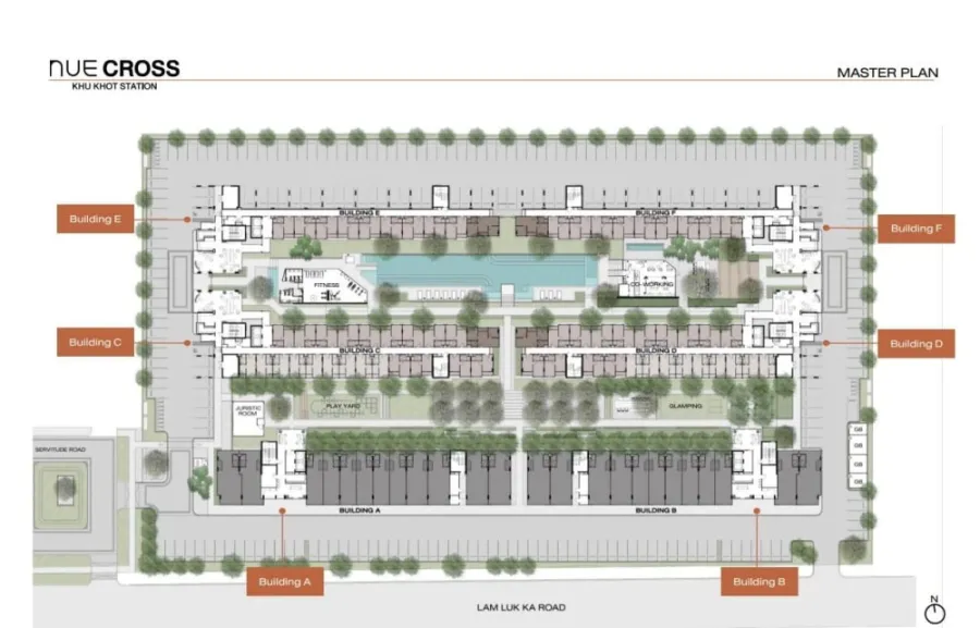 Down payment for sale, New Cross Khu Khot Station, balcony facing north. City view with no buildings blocking it Good like this, you have to reserve n