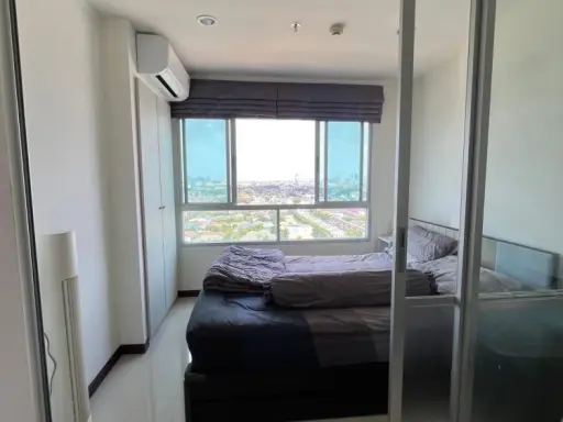 For rent: Lumpini Park Rattanathibet - Ngamwongwan, 16th floor, Building E. Quiet, beautiful view, not obstructed by other buildings, room faces the c
