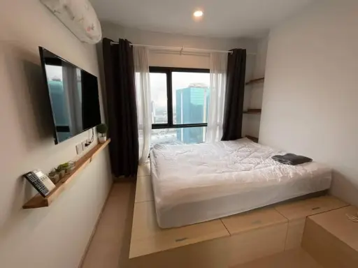 Condo for rent, The Tree Sukhumvit 71-Ekkamai, room facing north, receives light in the morning, not hot in the afternoon.