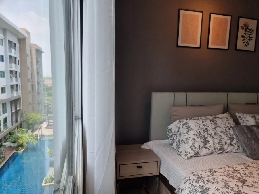 Condo for sale, A Space Sukhumvit 77, nice room, cute decoration, fully furnished, proportional, pool view, hurry to book