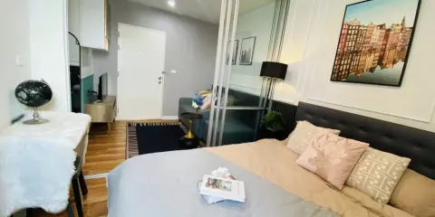 ขาย V Condo Ladkrabang ห้องมุมให้ความเป็นส่วนตัว ตกแต่งมีไตล์ เฟอร์ครบ หิ้วกระเป๋าเข้าอยู่ได้เลย