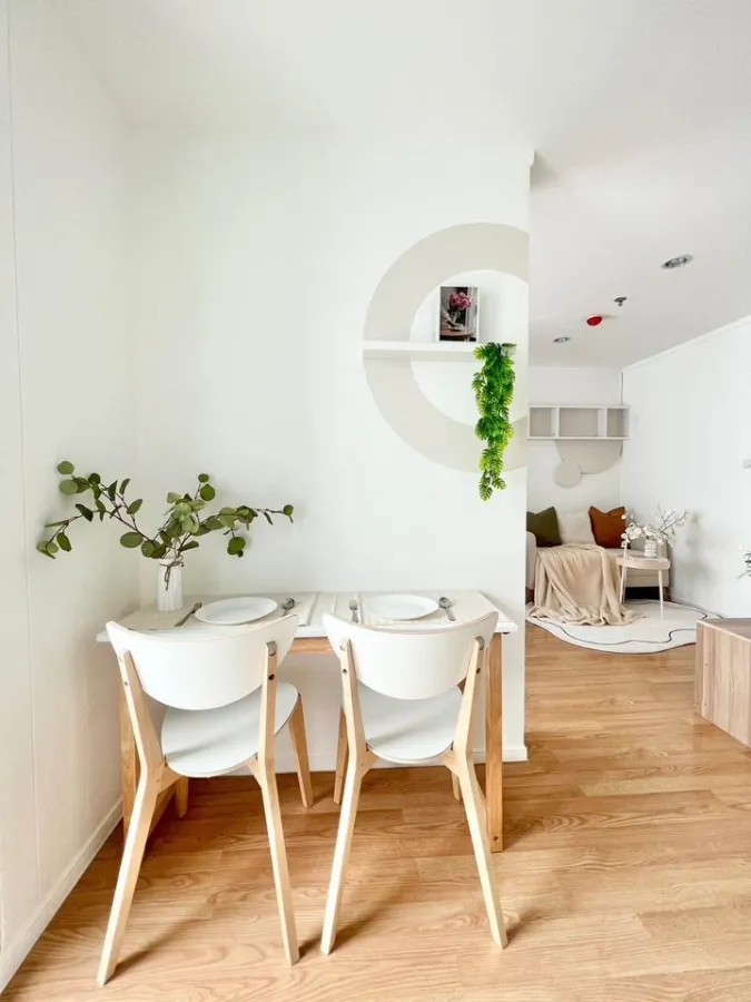 Condo for sale, Lumpini Mega City Bangna, decorated in white tones, minimalist style, very good price, hurry and own it now.