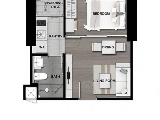 ขายดาวน์คอนโด the politan aqua 1ห้องนอน ชั้น15 ขนาด30ตรม. ทิศเหนือ​ วิวแม่น้ำ รีบจองด่วนน images