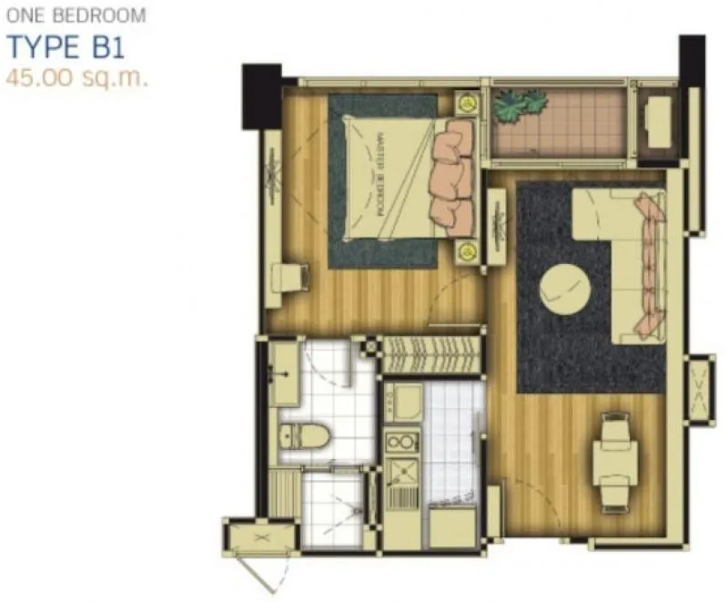 Selling Life @ Ladprao 18, beautiful room, very wide interior, 1 bedroom, fully furnished, good view, very good value for money Don't miss it
