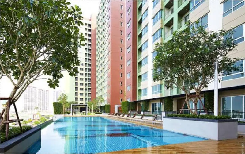 For rent, LPN Place, Srinakarin-Huamark Station, high floor, good view, near Airportlink, do not miss.