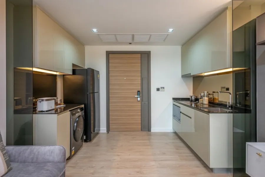 Condo for sale, rent, The Room Charoenkrung 30, Icon Siam view, complete with furniture and electrical appliances.