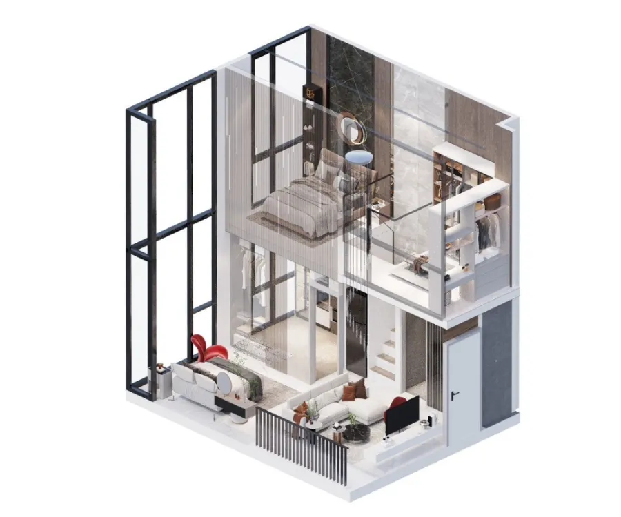 Condo Origin Place Phetkasem down payment for sale, DUO Space 14 room, best corner of the condo, book now.
