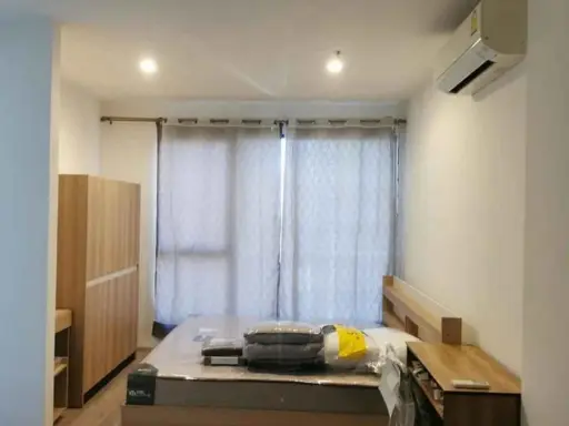 Condo for rent, Ideo Mobi Asoke, studio room, 25th floor, has a high view, the best price, not booking is a serious miss.