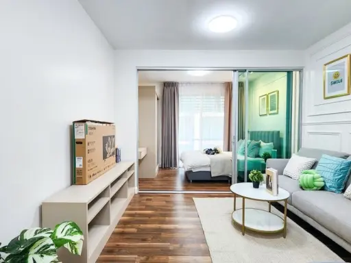 Condo for sale, A Space Me, Sukhumvit 77, decorated in bright tones, good price, and so nice to live in, don't miss it.