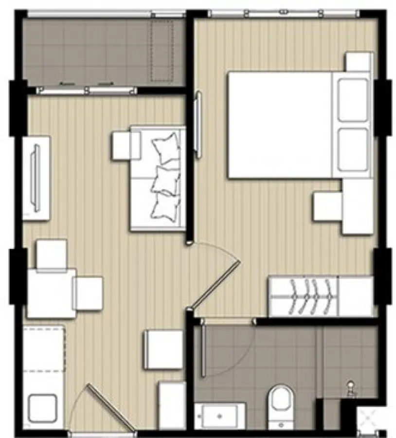 ให้เช่า คอนโด เอลลิโอ สุขุมวิท 64 1 ห้องนอน 1 ห้องน้ำ พร้อมอยู่ เฟอร์ครบ ห้ามพลาด!!