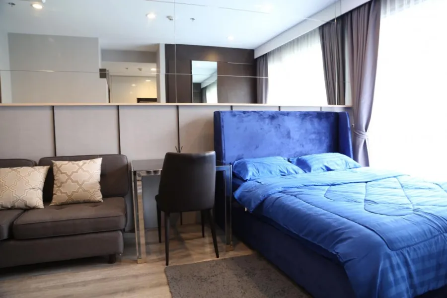 Condo for rent, Ideo Mobi Asoke, studio room, fully furnished, ready to move in Well, you can just come in and get in. Book quickly.