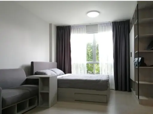 For rent: D Condo Campus Kamphaeng Saen, studio room, fully furnished. Ready to drag your bag.