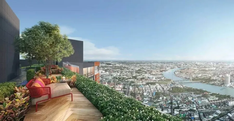 Selling down payment FLO by Sansiri, 12th floor, city view + Icon Siam, cool room, no need for full sun, urgent... hurry up!