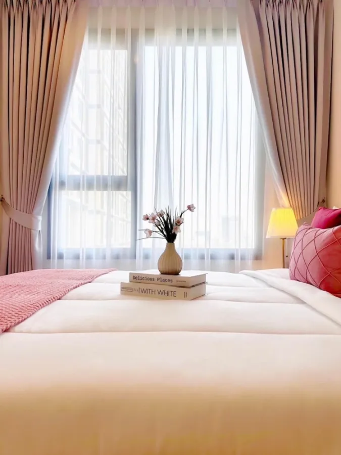 For rent Chewathai Kaset Nawamin, 8th floor, beautiful room, fully furnished, just carry your bags and move in immediately. Book now, don't miss it.