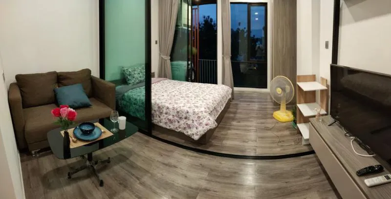 Condo for rent, Brown condo Ratchada 32, nice decorated room Divided into proportions, great views, good atmosphere, book now.