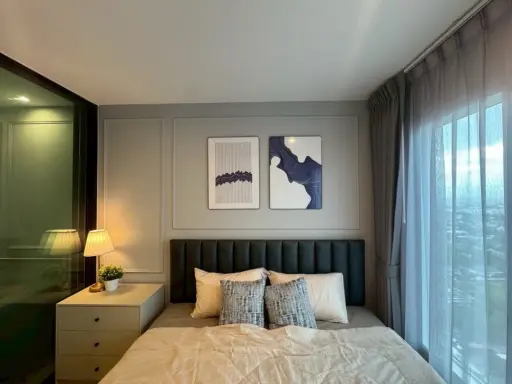 ให้เช่า Regent Home Bangna ห้องน่าอยู่ ตกแต่งคุมโทน บิ้วอินผนังอย่างดี วิวโล่ง จองเลย