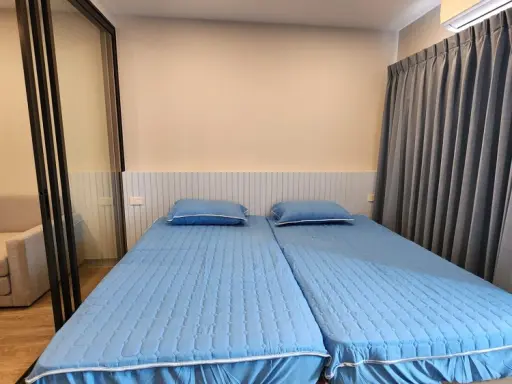 For rent Salaya One Residence, spacious room, partitioned, with a large TV. Movie lovers, don't miss out, book now.