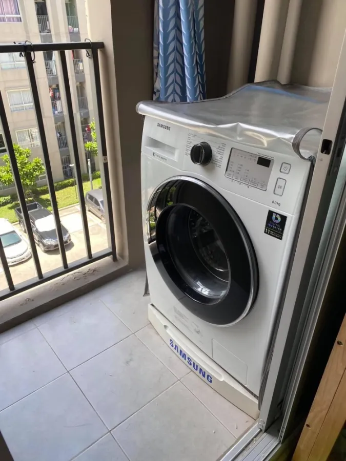 For sale, Plum Condo Samakkhi, 5th floor, Building C, fully furnished, ready to move in. Book now, don't wait.