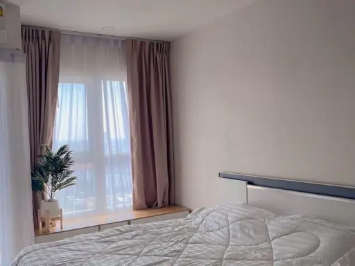 For rent, Supalai Veranda Ramkhamhaeng, high floor, simple decorated room, easy on the eyes, already comfortable, hurry and reserve now.