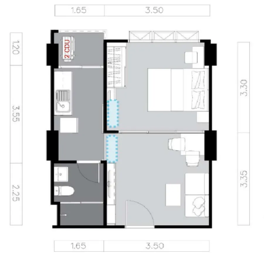 ขายดาวน์ ศุภาลัย เวอเรนด้า สุขุมวิท 117 ชั้น penthouse ทิศเหนือ วิวแม่น้ำเจ้าพระยา ห้ามพลาด