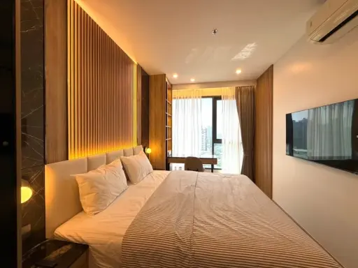 For rent!! Condo Ideo Mobi Sukhumvit 66, beautiful room, unblocked view. Those who like to decorate their rooms must hurry to book before it's gone!!