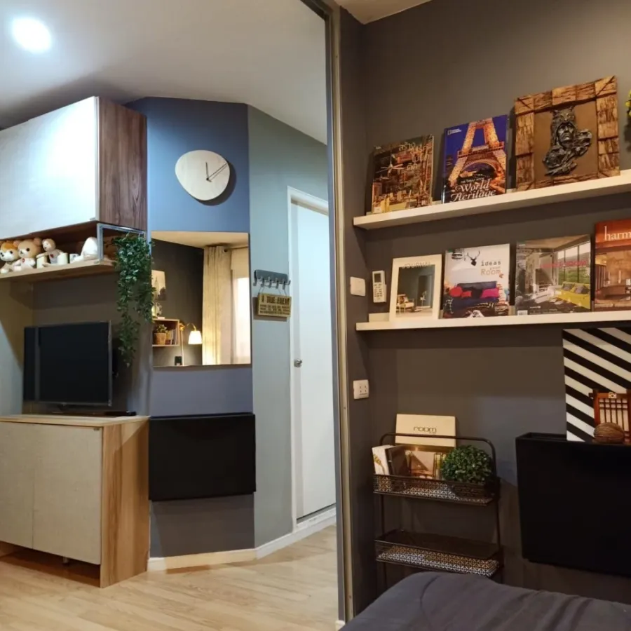 ให้เช่า ลุมพินี วิลล์ อ่อนนุช 46 มีห้องนั่งเล่นแนว Wood Industrial ตู้ Built-in เก็บของเยอะมาก ด่วนๆ