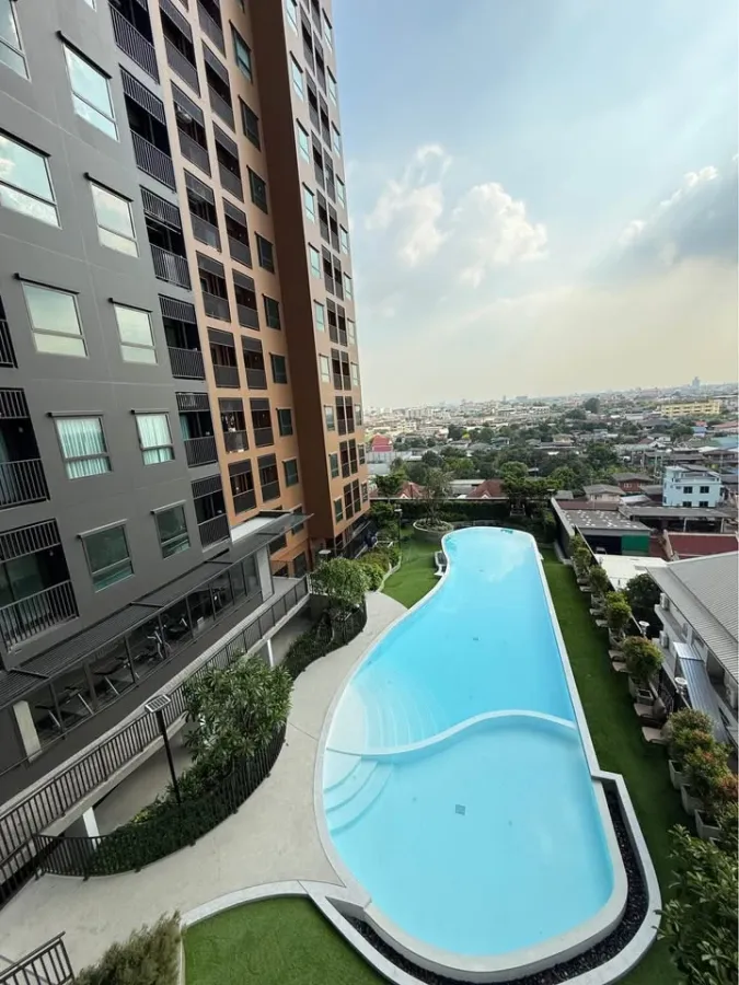 For rent Rich Point @ BTS Wutthakat, 8th floor, beautiful swimming pool view, complete furniture + electrical appliances, ready to move in!