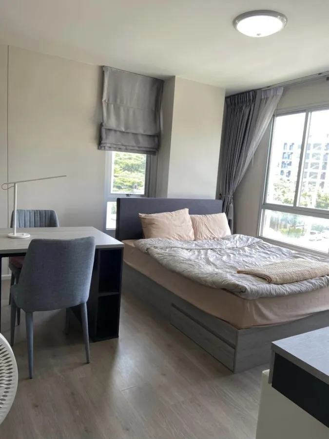 For rent, D Condo, Campus Dome, Rangsit, Phase 3, corner room, fully furnished, livable, hurry up and book now.