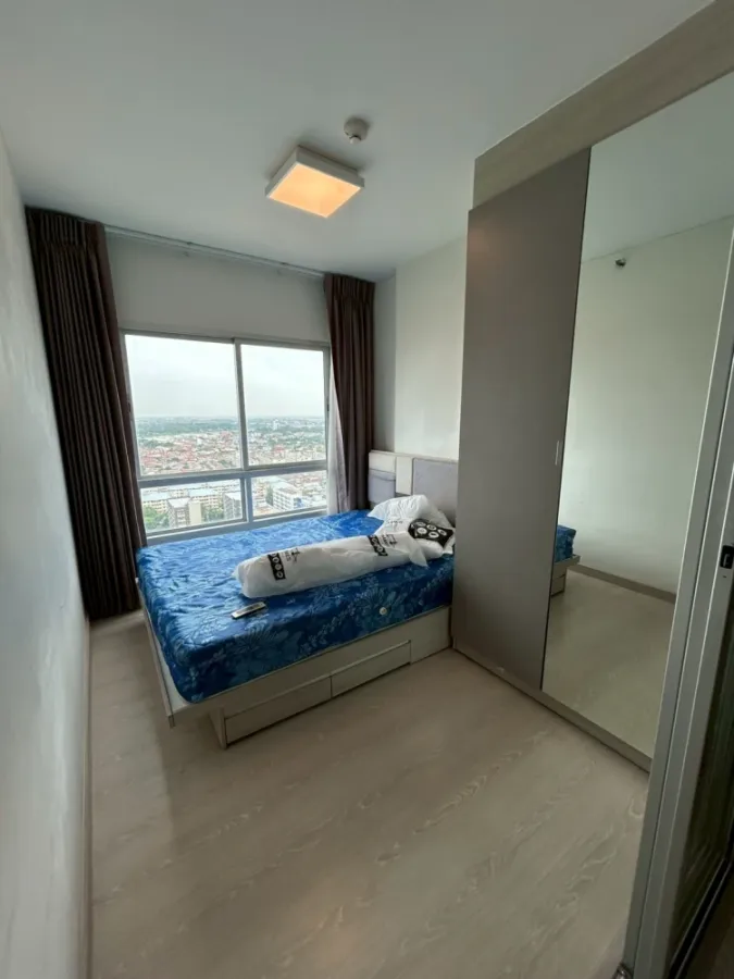 For rent: Niche ID Pak Kret Station, room on the 27th floor, very high, great breeze, Chao Phraya River view, don't miss it.