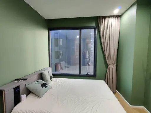 Condo for rent, M Ladprao, decorated in fresh tones. Ready to move in, 19th floor, just bring your bags and move in.