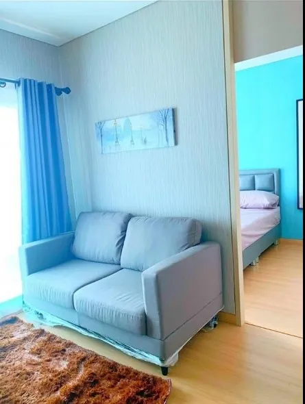 Condo for sale Lumpini Suite Phetchaburi-Makkasan, room decorated with beautiful built-ins. Fully furnished, electrical appliances, ready to move in