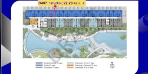 ขายดาวน์ เคฟ ทาวน์ โคโลนี ห้อง Studio Exclusive 1 ห้องน้ำ ขนาด 21.5 ตร.ม. ตึก D ชั้น 7 จองเลย