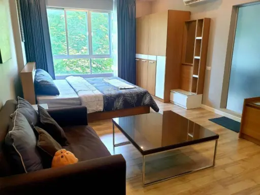 For rent dcondo campus rangsit, beautifully decorated room, east facing, big tree view in front of the room (rare)