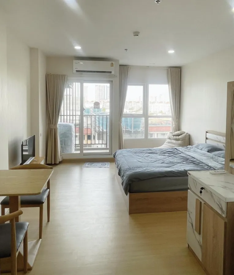 For rent, Supalai Veranda Ramkhamhaeng, studio room, 6th floor, not very high, comes with complete facilities, don't wait.