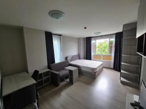 For rent, D Condo Campus Kamphaeng Saen, corner room, garden view, urgently.. Hurry up!!