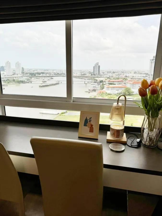 Condo for rent, Supalai River Resort, high floor, spacious room, beautifully decorated, nice to live in. Good like this, reserve now.