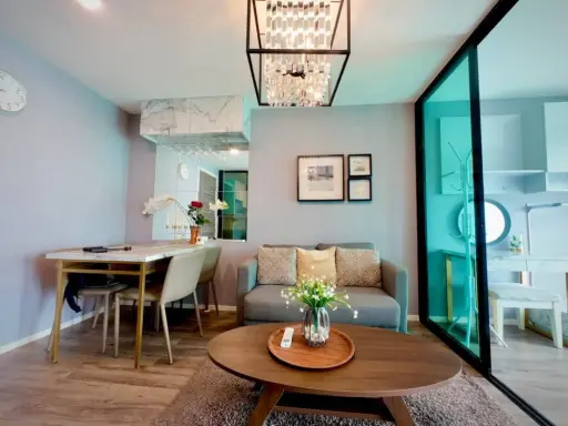 For sale, for rent, Modiz Ratchada 32, beautifully decorated room, nice to live in, built-in marble headboard wall, super cool, reserve now! images
