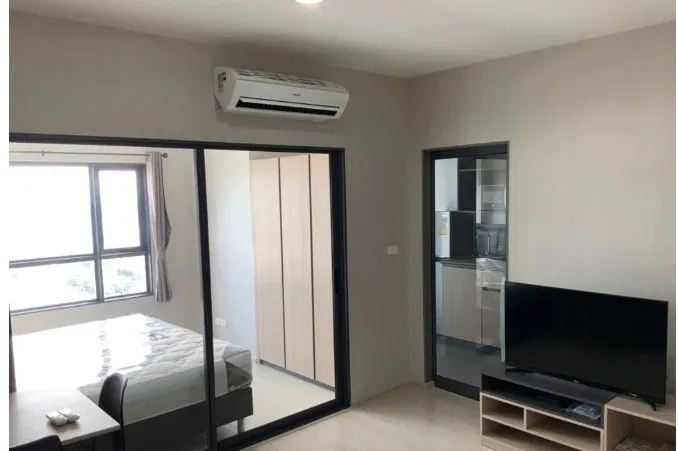 For rent, IDEO Sukhumvit 115, 34 sq m, city view, no buildings blocking it, complete furniture + electrical appliances, reserve quickly.