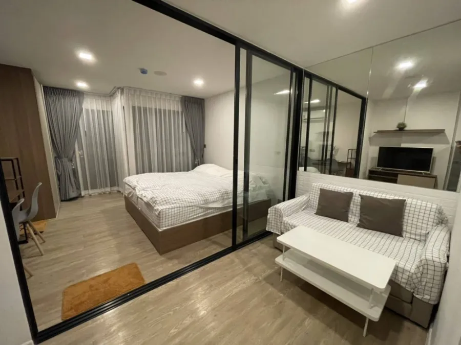 ให้เช่า KaveTown space ห้องใหญ่ ใหม่สวย 2 เตียง วิวสวนชั้น 1