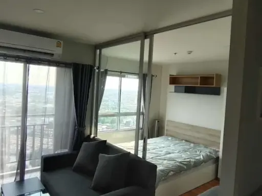 For rent: Lumpini Ville Suksawat - Rama 2. The room is on a very high floor with a clear, open city view. If interested, reserve now.