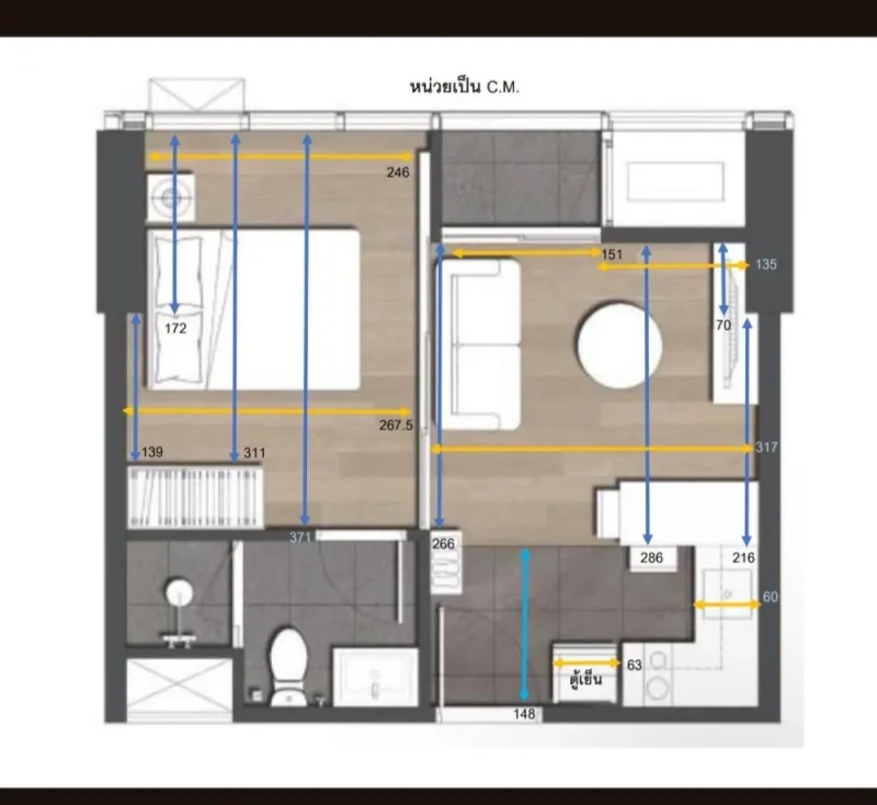 ให้เช่า The Extro Phayathai-Rangnam ห้องตกแต่งคุมโทน บิ้วอินสุดปัง เห็นวิวคิงพาวเวอร์จากชั้นสูง ไม่จองไหวหรอ