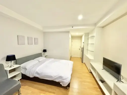For rent: The Inspire Place Abac Rama 9, a comfortable room, fully furnished, at a very affordable price. Reserve now!