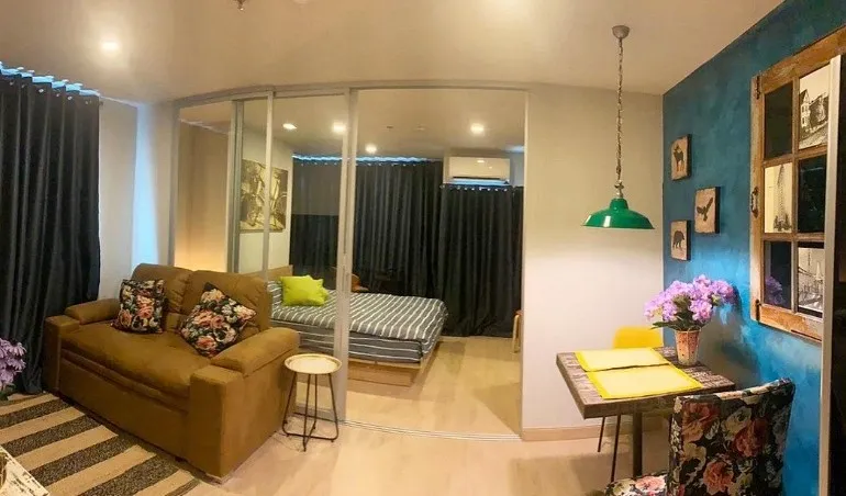 For sale, for rent, Lumpini Selected Suthisan-Saphan Khwai, 27th floor, south side, corner room, fully furnished, livable, book now.