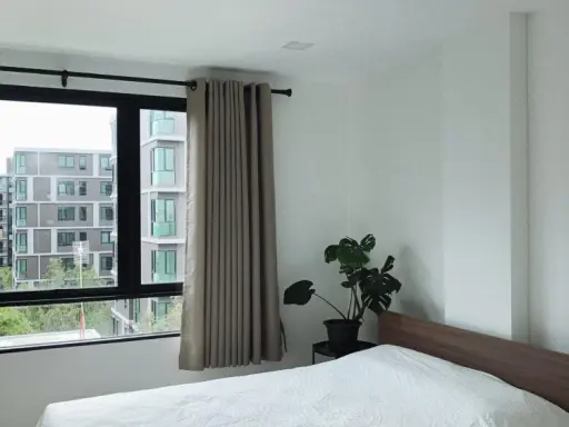 Condo for rent Atmoz Lat Phrao 71, room 1 bed, 6th floor, swimming pool and lake view. Complete in one place You must not delay.