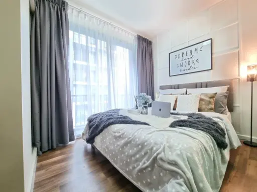 Condo for sale, A Space Me Sukhumvit 77, pool view, newly decorated, beautiful room, resort style. ready to move in