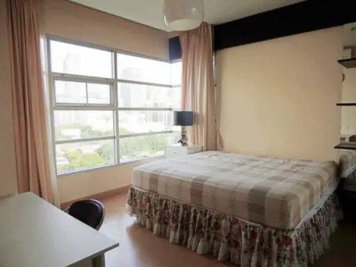 For rent, Baan Klang Krung Siam-Pathumwan, beautiful room, 2 bedrooms, fully furnished, beautiful view, you can carry your bag and move in.