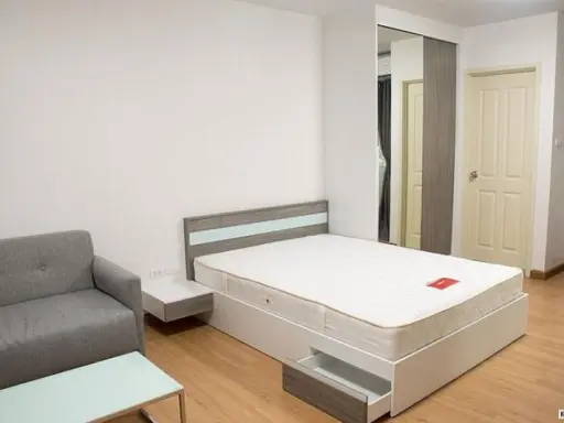 Who is looking for a beautiful room Must be this room. Supalai City Resort for rent, Chaengwattana, built-in wardrobe, book now.