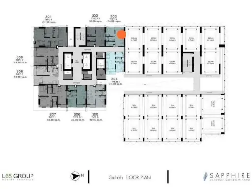 Selling down payment for Sapphire Luxurious Condo, Rama 3. The room is spacious and comfortable. The view of the green area is very pleasing to the ey images