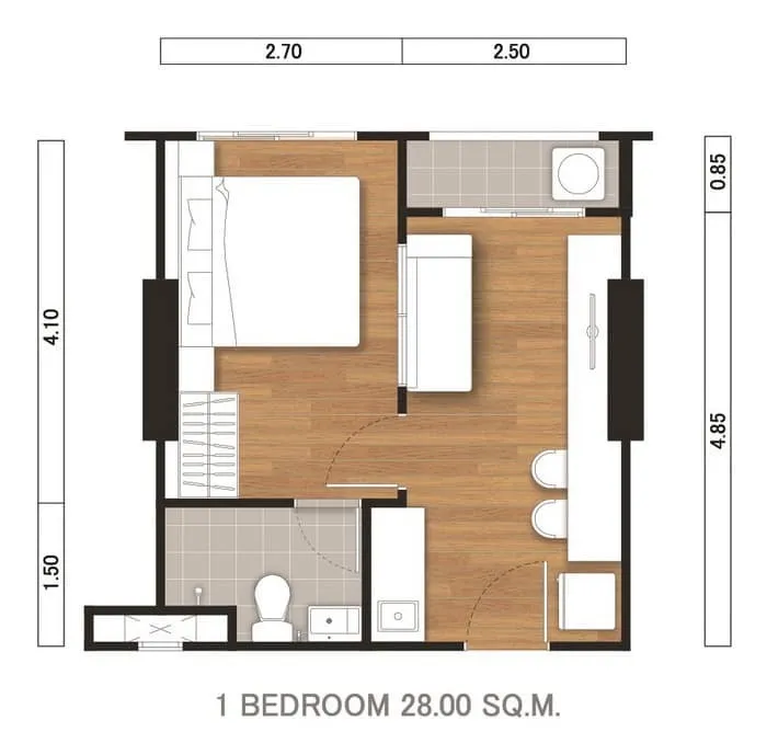 For rent: Lumpini Ville Phatthanakan-Srinakarin, North-facing, airy, spacious, partitioned, private, book now.