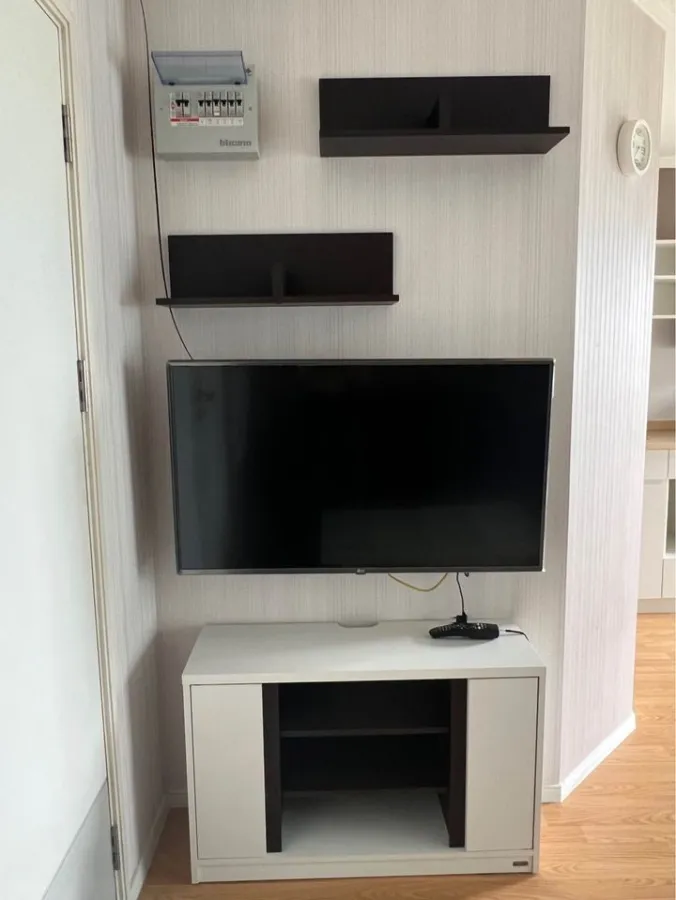 For sale, for rent, Lumpini Place Srinakarin-Hua Mak Station, simply decorated, fully furnished, shady garden view, hurry and book now.